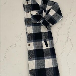 Plaid Long Sleeve Button-Up Coat